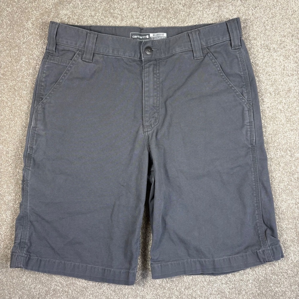 Carhartt Rugged Flex Relaxed Fit Canvas Work Shorts Gray BS2514-M Mens 34